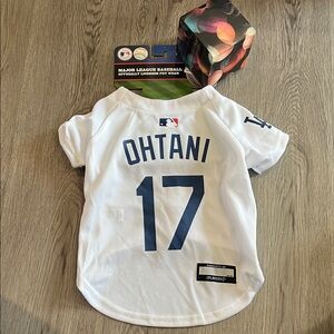 MLB White Pet Jersey with Blue Ohtani 17